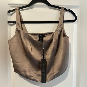 House of Harlow 1960 Black Crop Statin Top